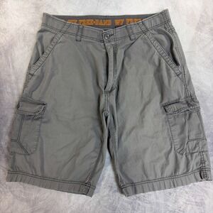 Wear First Cargo Shorts Mens 36 Grey Ripstop Free-Band Utility Pockets Casual